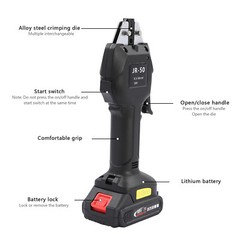 Electric Crimping Plier Battery-Power Terminal Crimper 0.5-50mm&sup2;/10mm&sup2;/6mm&sup2;