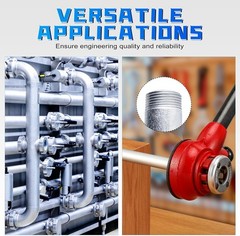 Versatile Manual Ratcheting Pipe Threading Kit for Galvanized & PVC Pipes