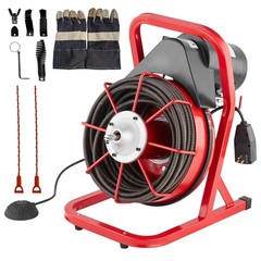 Drain Cleaner Machine Portable Electric Drain Auger Sewer Snake 75 Ft x 1/2 Inch