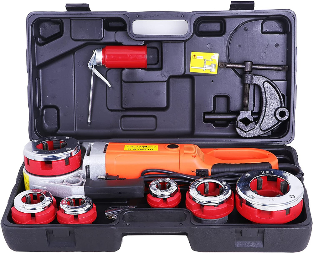 Portable Electric Pipe Threader Pipe Threading Machine with 6 Dies, 2300W Pipe