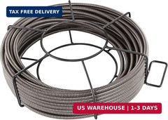 VEVOR Drain Cleaning Cable 75ft x 3/8 inch Solid Core Cable Sewer Cable, Drain A