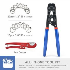 iCRIMP Ratchet PEX Cinch Tool with Removing function for 3/8 to 1-inch Stainl&hellip;
