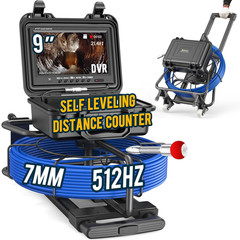 150Ft Sewer Inspection Camera with 9&Prime; HD Monitor, DVR & 512Hz Sonde