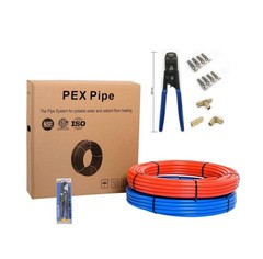 Efield 3/4-Inch 2X100 ft Pex-b Tubing (100 ft Red + 100 ft Blue), Crimper & C&hellip;