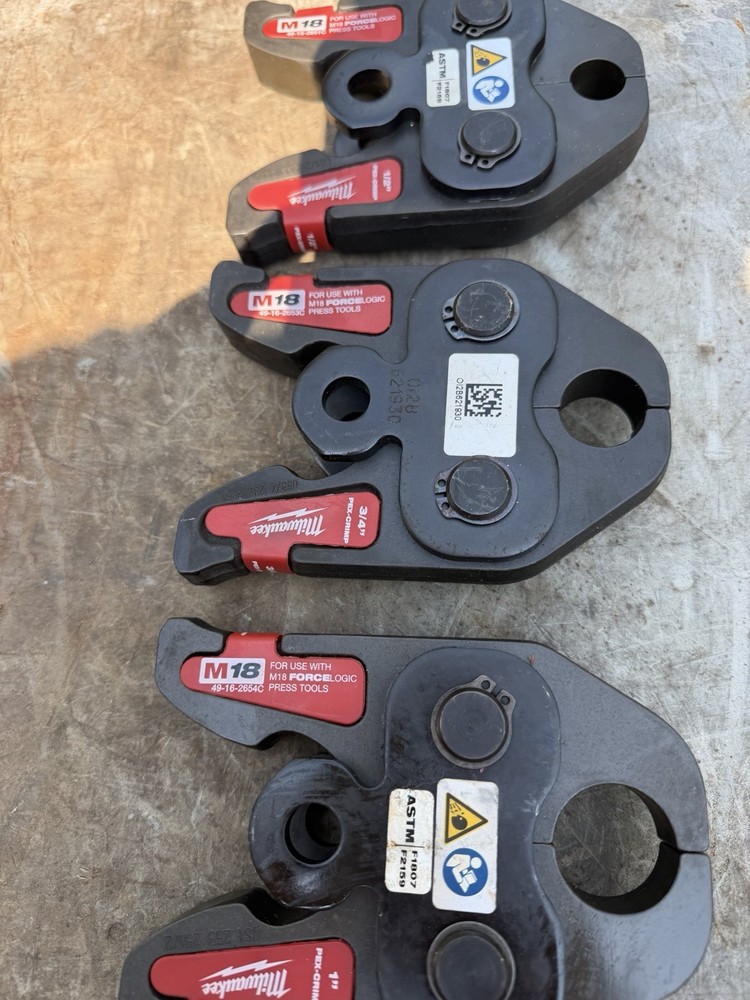 Milwaukee M18 Force Logic PEX-Crimp Jaws (3) SETS 1/2,3/4,1 INCH