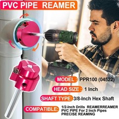 1&Prime; PVC Pipe Reamer PPR100 PVC Fitting Saver for Schedule 40 PVC CPVC ABS Pipe