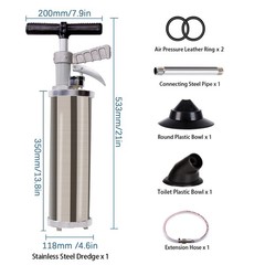 Olpchee Portable High Pressure Kinetic Toilet Plunger Air Drain Blaster Pump