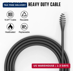 POPULO 12V Cordless Electric Drain Auger, Auto Feed Plumbing Snake Drain for Unc