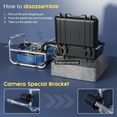 50M Sewer Pipe Inspection Camera 512HZ Self leveling Meter Counter 10&Prime; Monitor