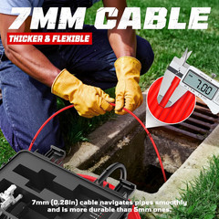 200FT Sewer Camera with 9&Prime; HD Screen, 1080P, 32GB, Self-Leveling, 5100mAh Batter