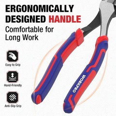 8 Inch High Leverage Diagonal Pliers, CRV Steel & Anti-Slip Handle | Heavy Duty