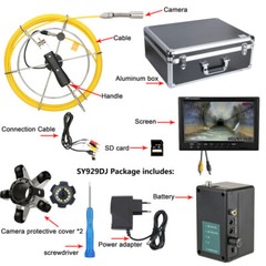 50m1000TVL Sewer Camera 512hz Self-leveling Pipe Inspection Camera Meter Counter