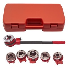 Ratcheting Pipe Thread Threader Die Hinge Plate Head Handle Tool Set New