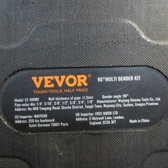 VEVOR Copper Pipe Bender, 1/4-7/8 inch, 90 Degrees