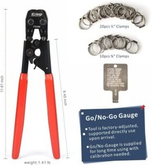 IWISS Combo Angle Head PEX Pipe Crimping Tool Kits Used for 1/2&Prime; 3/4&Prime; Pex Crim