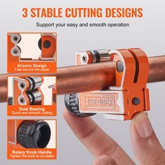 VEVOR Mini Cutter Copper Pipe Cutter 1/8&Prime;-1-1/8&Prime;O.D. for Aluminum Plastic