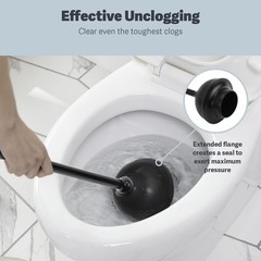 Casabella Toilet Plunger and Hideaway Caddy Combo for (Pack of 1), Black