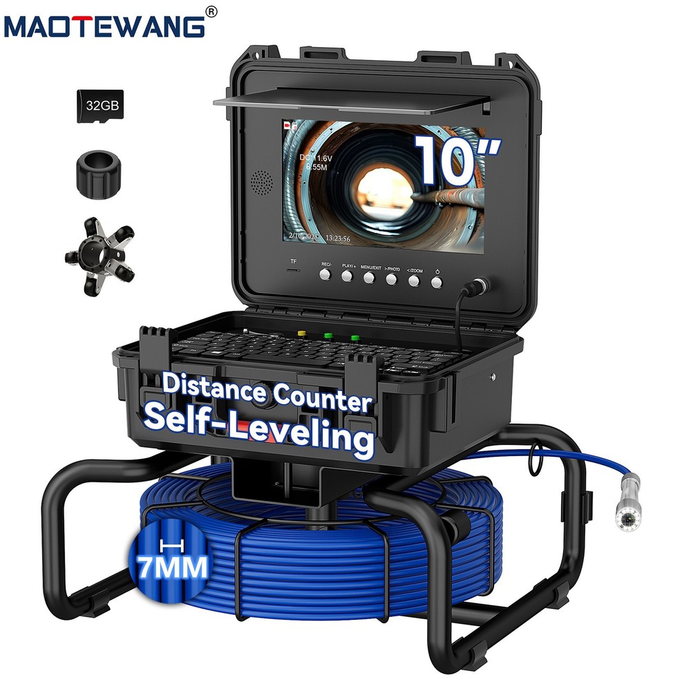 Pipe Inspection Camera Drain Sewer Camera 512hz Self Leveling 60M Meter Counter