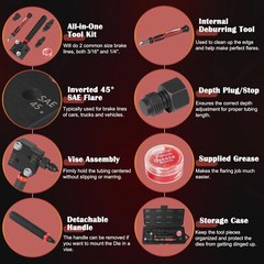 Single/Double Flaring Tool Kit 33260 for 3/16&Prime; and 1/4&Prime; Tubing on Most Vehicles
