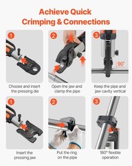 7PCS MegaPress Tool Kit &ndash; Carbon Steel Press Jaws (1/2&Prime;&ndash;1&Prime;) & Rings (1-1/4&Prime;&ndash;2&Prime;)