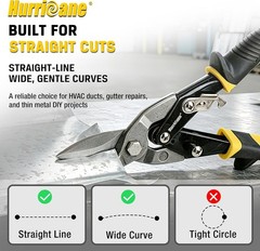 10 inch Aviation Tin Snips, Straight Cut Metal Shears with Non-Slip Tyregrip Han