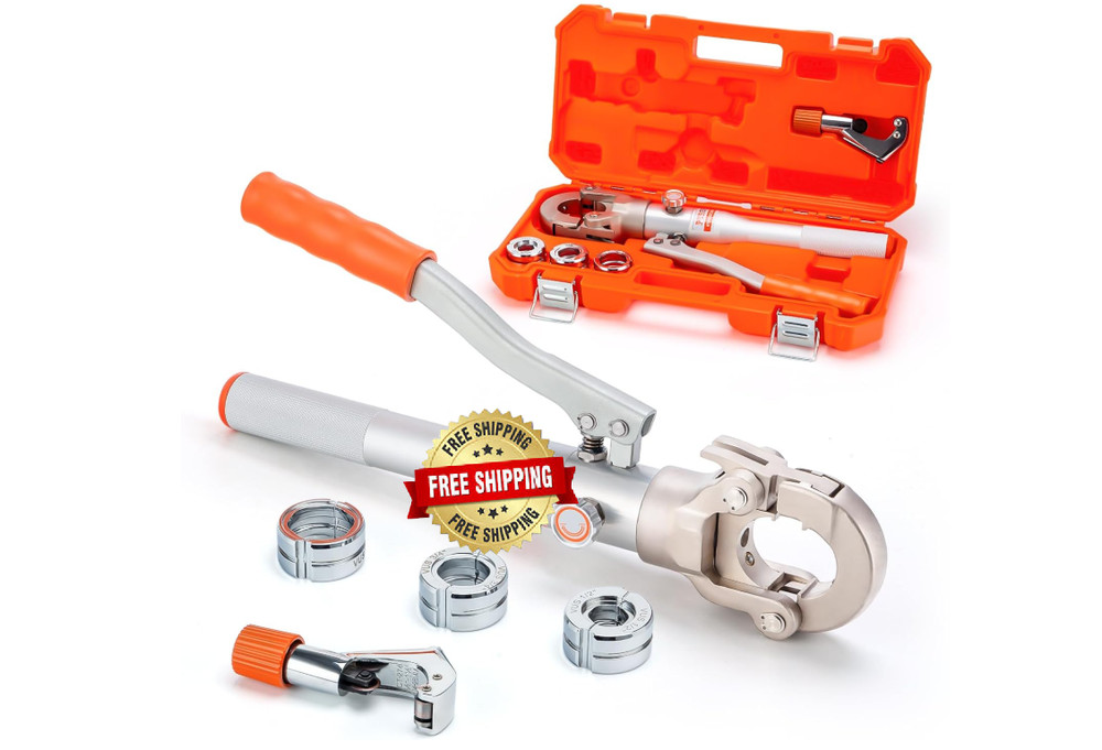 Herramienta Prensadora de Tubos de Cobre con Cortador y Mordazas 1/2&Prime;, 3/4&Prime;, 1&Prime;