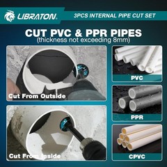 Libraton Inside Pipe Cutter for PVC Pipe, Internal Plastic Cutter Plumbing Tools