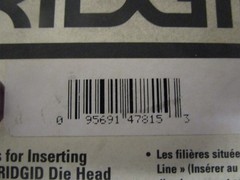 Ridgid 47815 1/2-3/4 Universal HS Left Hand High Speed