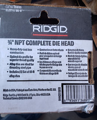 RIDGID 3/4&prime; NPT Complete Die Head Model No. 00-R Cat No. 36895 New in Box
