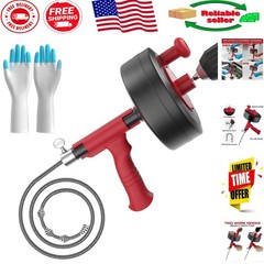 25ft Flexible Steel Drain Auger with Drill Adapter &ndash; Dually Manual & Powered