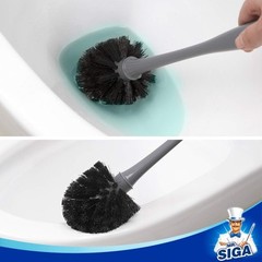 MR.SIGA Toilet Plunger and Bowl Brush Combo for Bathroom Cleaning, Gray, Gray
