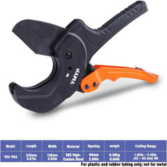 YEC-P63 PVC Pipe Cutter, Ratcheting Pipe Cutter Tool for Plastic Tubing, Cuts