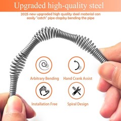 33 Feet Drain Snake Auger, Plumbing Hair Clog 33 Feet, 33
