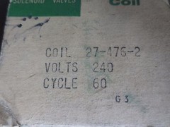 ASCO 27-476-2 SOLENOID VALVE COIL &ndash; 240V, 60Hz &ndash; NEW SURPLUS