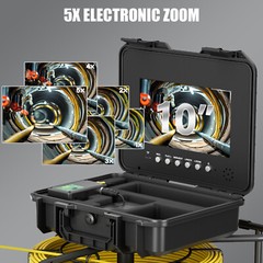 10&Prime; Pipe Inspection Camera w/ 512hz Meter Counter Sewer Camera Self Leveling 50M