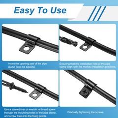 30Pcs 4mm Pipe Strap Carbon Steel Conduit Strap, Black