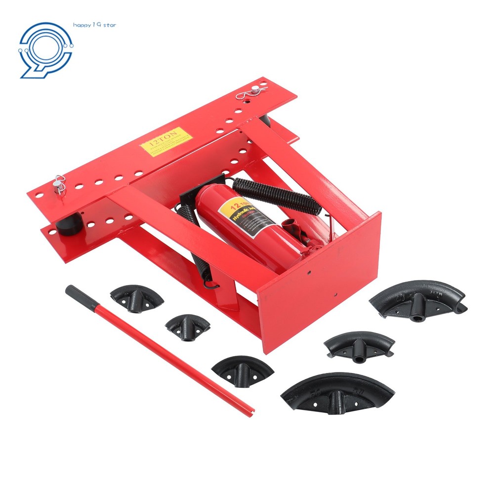 12 Ton Copper Exhaust Pipe Bender Tubing Bender Manual Hydraulic With 6 Dies