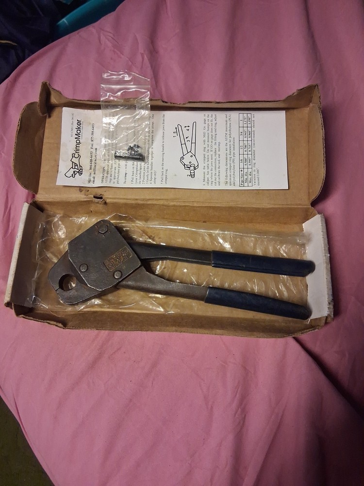 Mil3 CrimpMaker 1/2&Prime; PEX Pipe Compact Crimp Tool USA &ndash; Used, in Original Box, Sh