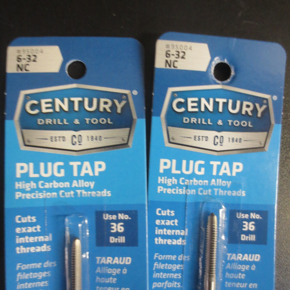 Century Drill & Tool 95004 Machine Screw Tap, 6-32NC &ndash; 2 PACKAGES