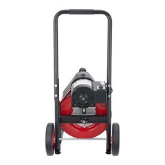 Portable Drain Cleaning Machine &mdash; 50ft Solid Steel Cable, Wheels, Foot Control