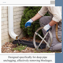 100Ft Heavy Duty Sewer Drain Snake for Outdoor 3/4 Inch Width Flat Steel Sewer R