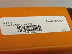 HERTEL PIPE TAP: 1-1/4-11-1/2, NPTF, 5 FLUTES, HIGH SPEED STEEL TiCN FINISH USA
