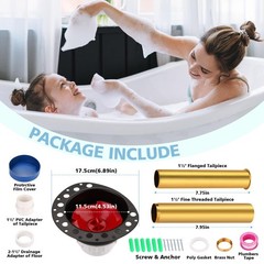 Freestanding Tub Drain Rough-in Kit, Bathtub Kit with PVC Plastic White