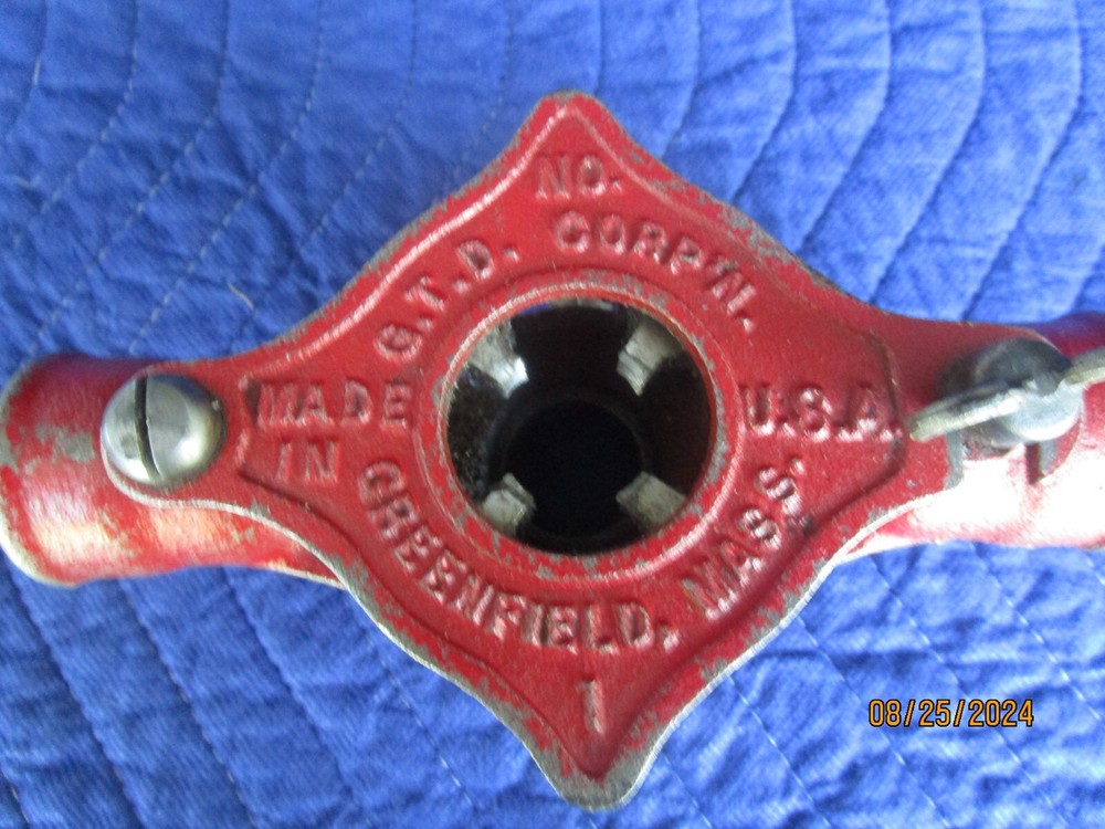 Vintage G.T.D. Corp&rsquo;n No.1 Pipe Threader Greenfield, Mass.