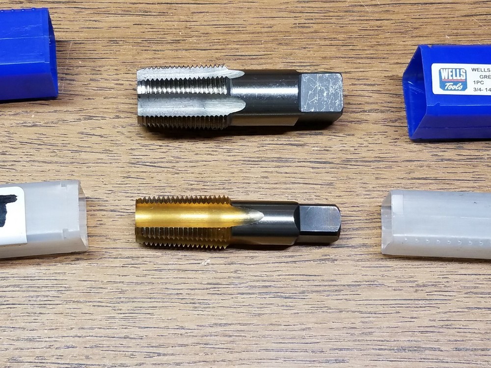3/4-14 ,1/2-14 NPT Pipe Taps High Carbon Steel &ndash; Widia GTD &ndash; Wells &ndash; Lot of 2