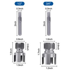 Muaoush 2PCS PVC Pipe Threader Kit &ndash; Dual-Function 3.9 x 1.9 x 1.23 inches