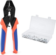 Wire Rope Crimper Cutter Set with 150pcs Ferrules | Fits 0.1&ndash;2.2mm oval & double