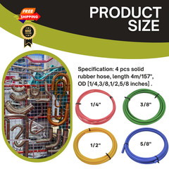 4Pcs HVAC 1/4&Prime;, 3/8&Prime;, 1/2&Prime;, 5/8&Prime;, Multicolor (Red, Green, Yellow, Blue)