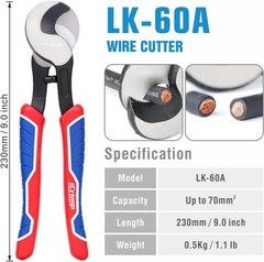 Heavy Duty Battery Cable Lug Crimping Tool for 8, 6, 4, 2, 1, 1/0 AWG Wire Lugs