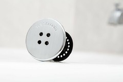 TubShroom Chrome Strainer Hair Catcher Drain Protector with StopShroom for Tub